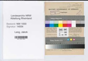 Entnazifizierung Jakob Lang, geb. 27.12.1898 (Lokomotivheizer)