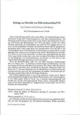 Beiträge zur Floristik von Süddeutschland VII