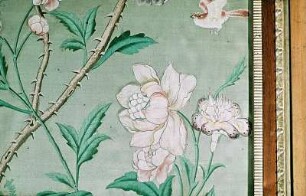 Rosentapete mit Vögeln
