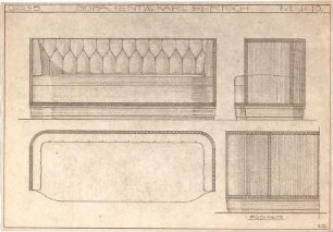 Bertsch, Karl; Möbelentwürfe - Sofa (Ansichten)