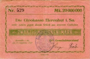 Zwanzig Millionen Mark