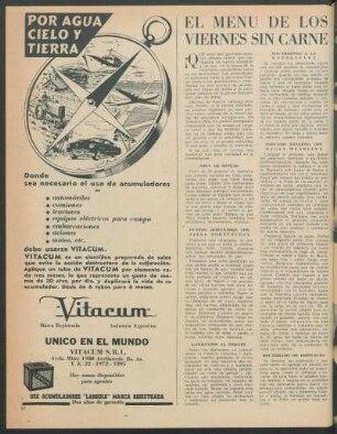 El menú de los viernes sin carne