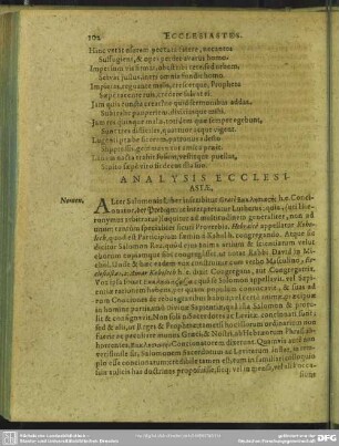 Analysis Ecclesiastae