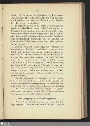 Der Vorgang an der Schnellpresse