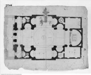 Frascati, Kathedrale (San Pietro), Grundriss der neuen Kirche