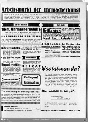 Arbeitsmarkt der Uhrmacherkunst