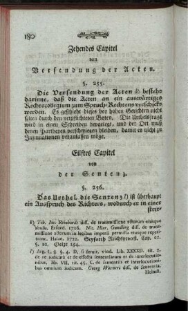 Eilftes Capitel von der Sentenz