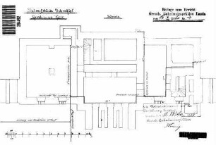 Unterschüpf: Empfangsgebäude Verwaltungsgebäude Grundriß UG,Wasserleitung