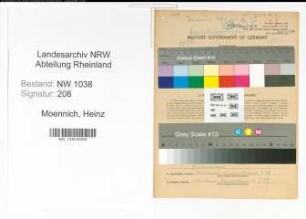 Entnazifizierung Heinz Moennich , geb. 01.11.1902 (Beamter)