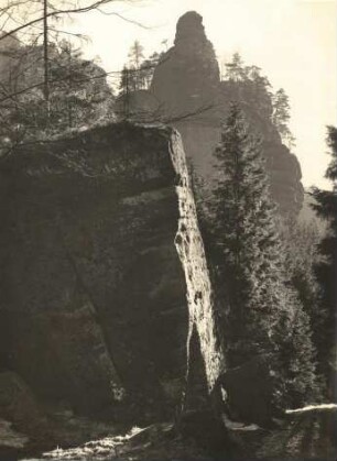 Elbsandsteingebirge. Großer Zschand. Blaues Horn in den Weberschlüchten