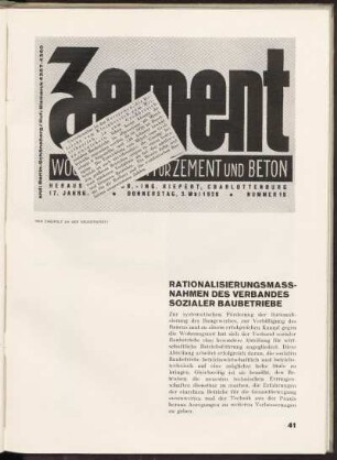 Rationalisierungsmassnahmen des Verbandes Sozialer Baubetriebe