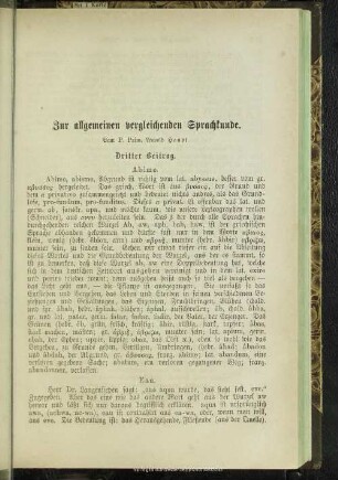 Zur allgemeinen vergleichenden Sprachkunde