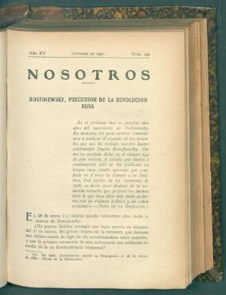 Dostoiewsky, precursor de la revolución rusa