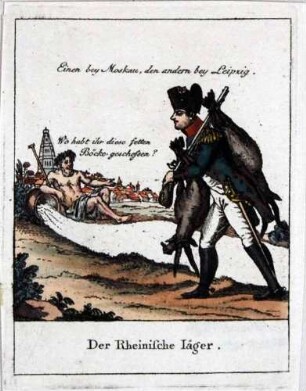 Napoleon-Karikatur: "Der rheinische Jäger"