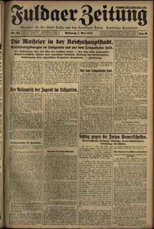 Ausgabe vom Mittwoch, den 03. Mai 1933.