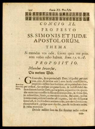Concio XL. Pro Festo SS. Simonis Et Judae Apostolorum.