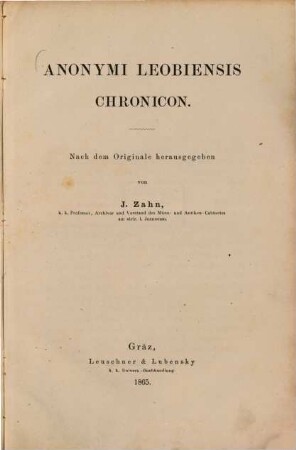 Anonymi Leobiensis chronicon