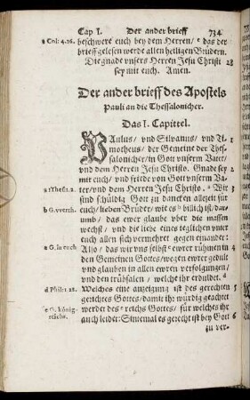 Der ander brieff des Apostels Pauli an die Thessalonicher.