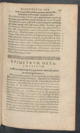 Epimetrum Metaphysicum