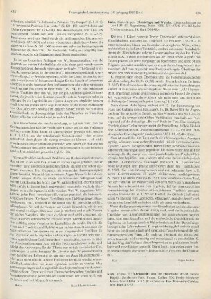 434 [Rezension] Kuhn, Hans-Jürgen, Christologie und Wunder