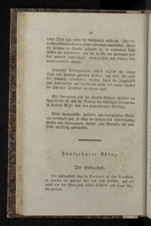Fünfzehnter Absaz. Der Schlagfluß.