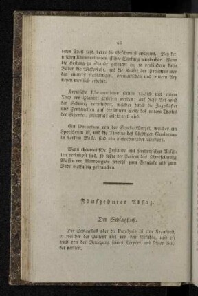 Fünfzehnter Absaz. Der Schlagfluß.