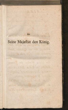 An Seine Majestät den König