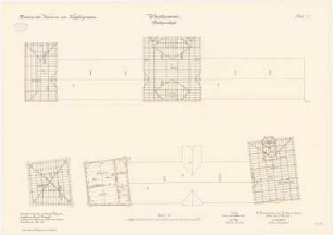 Kaserne Kaiser-Alexander-Gardegrenadier-Regiment (Am Kupfergraben), Berlin: Westkaserne: Grundriss Dachgeschoss 1:100