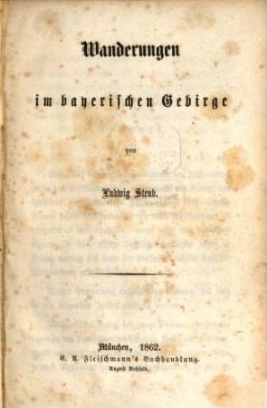 Wanderungen im bayerischen Gebirge