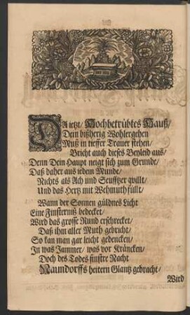 Da ietzt/ Hochbetrübtes Hauß/ [...]