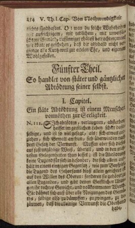 Fünfter Theil. So handlet von stäter und gäntzlicher Abtödtung seiner selbst