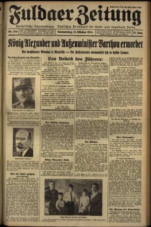 Erste Ausgabe vom Donnerstag, den 11. Oktober 1934.