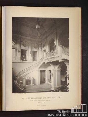 Architektonische Studienblätter. Serie III, No. 146. Erbprinzliches Palais. Haupttreppenhaus. Dessau.
