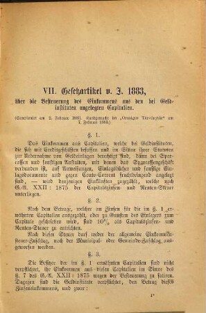 Sämmtliche Steuergesetze welche in den Ländern der ungarischen Krone in Gültigkeit sind, 1a