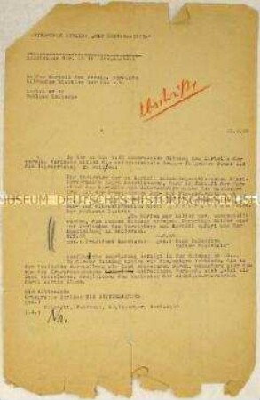 Maschinenschriftliche Abschrift eines Schreibens der Künstlervereinigung "Die Zeitgemäßen" (Die Abstrakten) an das Kartell der Vereinigten Verbände Bildender Künstler Berlins zu Zensurmaßnahen in der Großen Berliner Kunstausstellung 1932 - Sachkonvolut