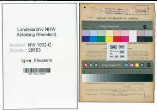 Entnazifizierung Elisabeth Ignor, geb. 01.04.1902 (Schaustellerin)