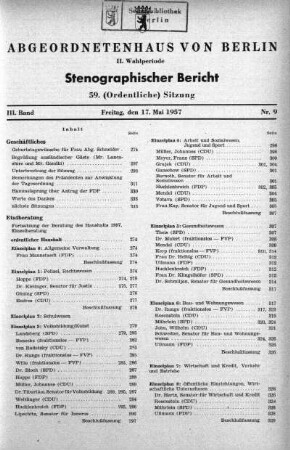 Nr. 9 (59), 17. Mai 1957
