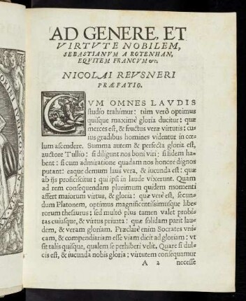 2r-3r Ad genere, et virtute nobilem