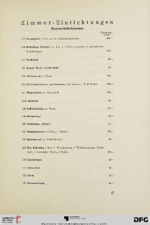Zimmer-Einrichtungen (Nr. 317-361)