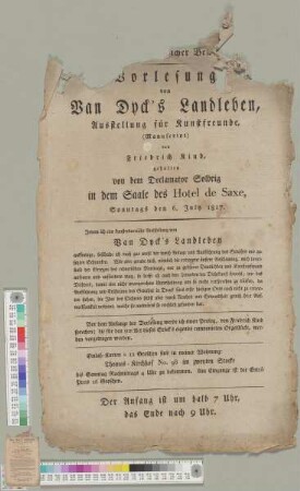 Vorlesung von Van Dyck's Landleben