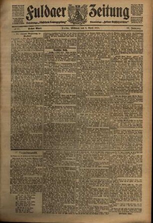 Erste Ausgabe vom Mittwoch, den 06. April 1910.