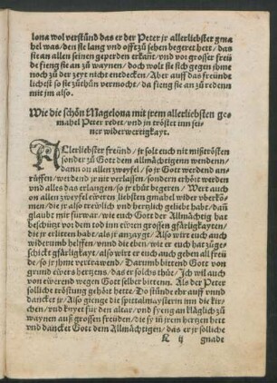 Wie die schön Magelona mit irem allerliebsten gemahel Peter redet ...