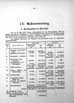 IX. Kassenverwaltung