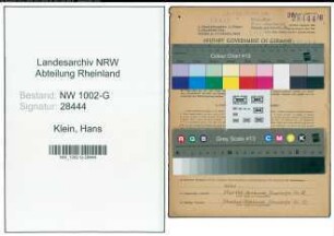 Entnazifizierung Hans Klein, geb. 21.06.1917 (Vorsitzender)