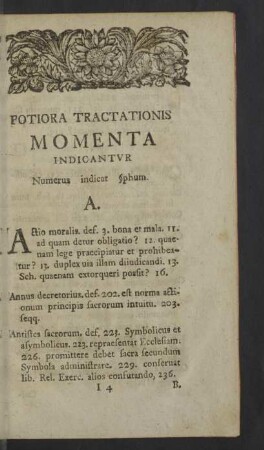 Potiora Tractationis Momenta Indicantur