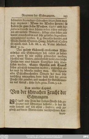 Das vierdte Capitel. Von der schwachen Frucht der Schwangern.