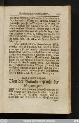 Das vierdte Capitel. Von der schwachen Frucht der Schwangern.