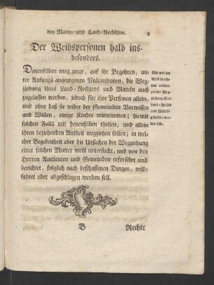 Der Weibspersonen halb insbesonders