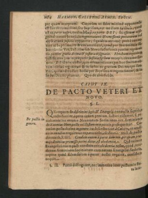 Caput IX. De Pacto Veteri Et Novo.