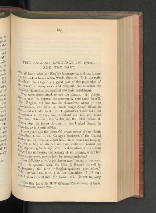 THE ENGLISH LANGUAGE IN INDIA AND THE EAST.